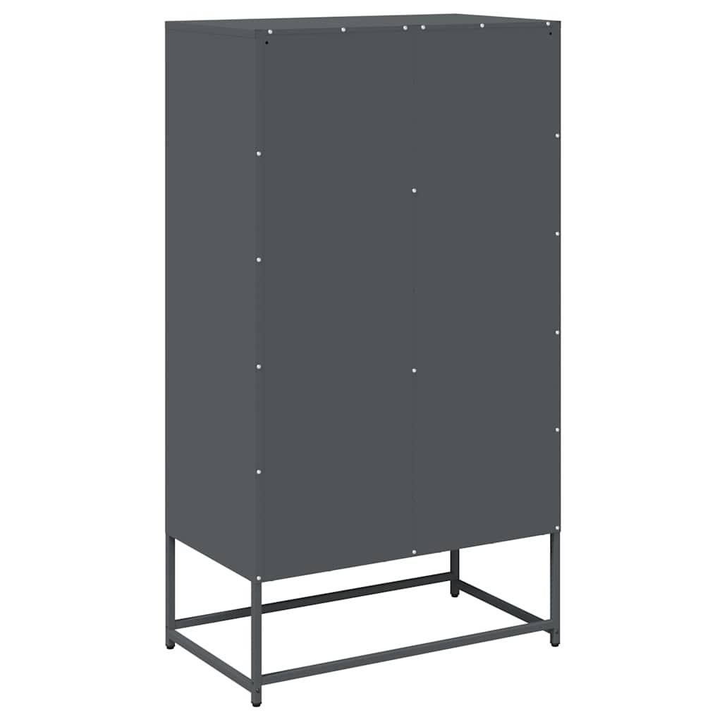 Hoge kast 68x39x123 cm staal antracietkleurig
