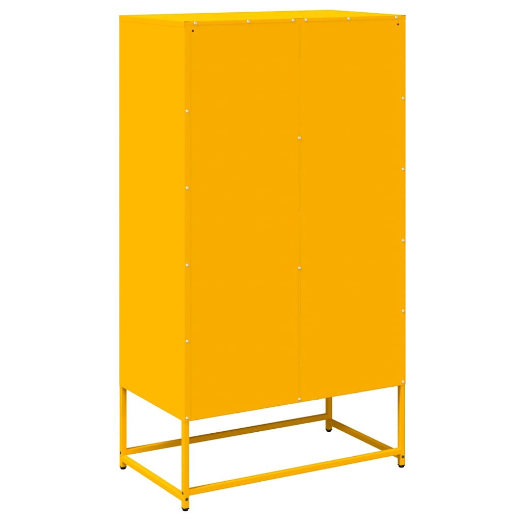 Hoge kast 68x39x123 cm staal mosterdgeel