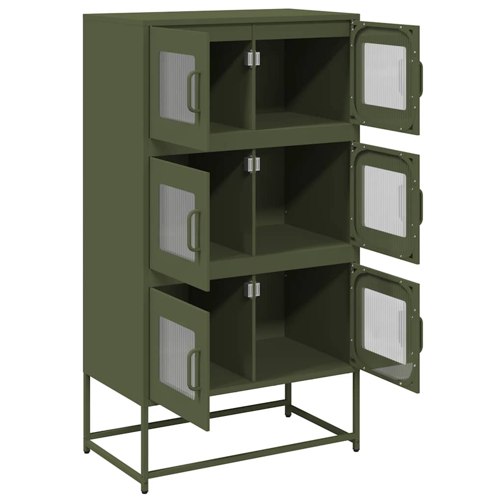 Hoge kast 68x39x123 cm staal olijfgroen