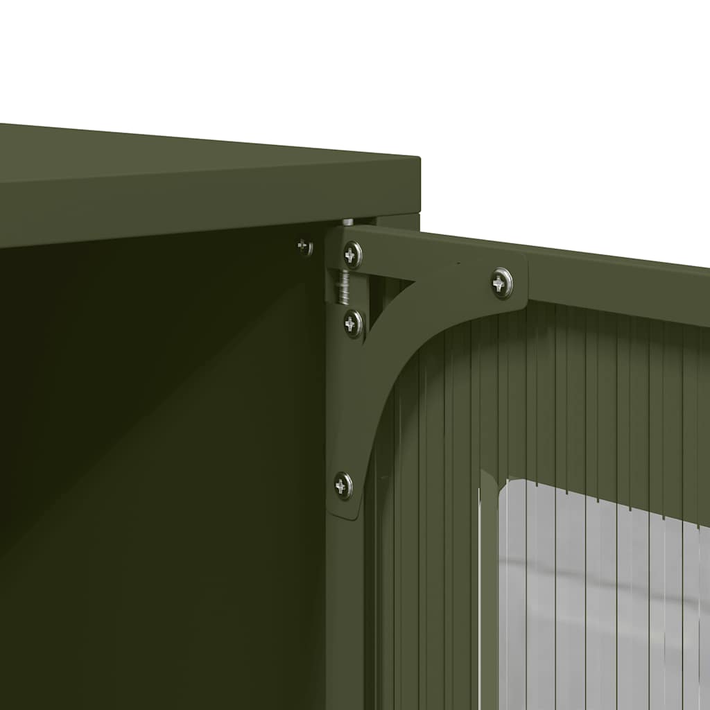 Hoge kast 68x39x123 cm staal olijfgroen