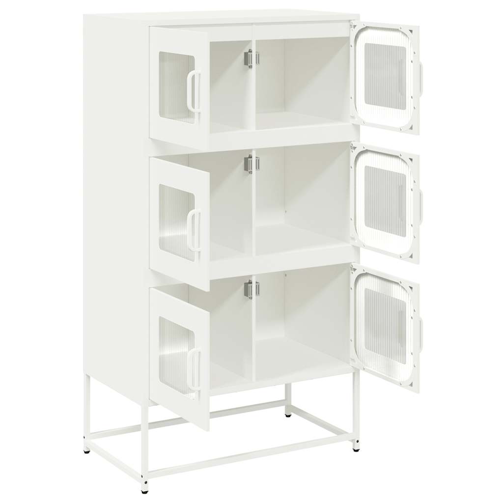 Hoge kast 68x39x123 cm staal wit