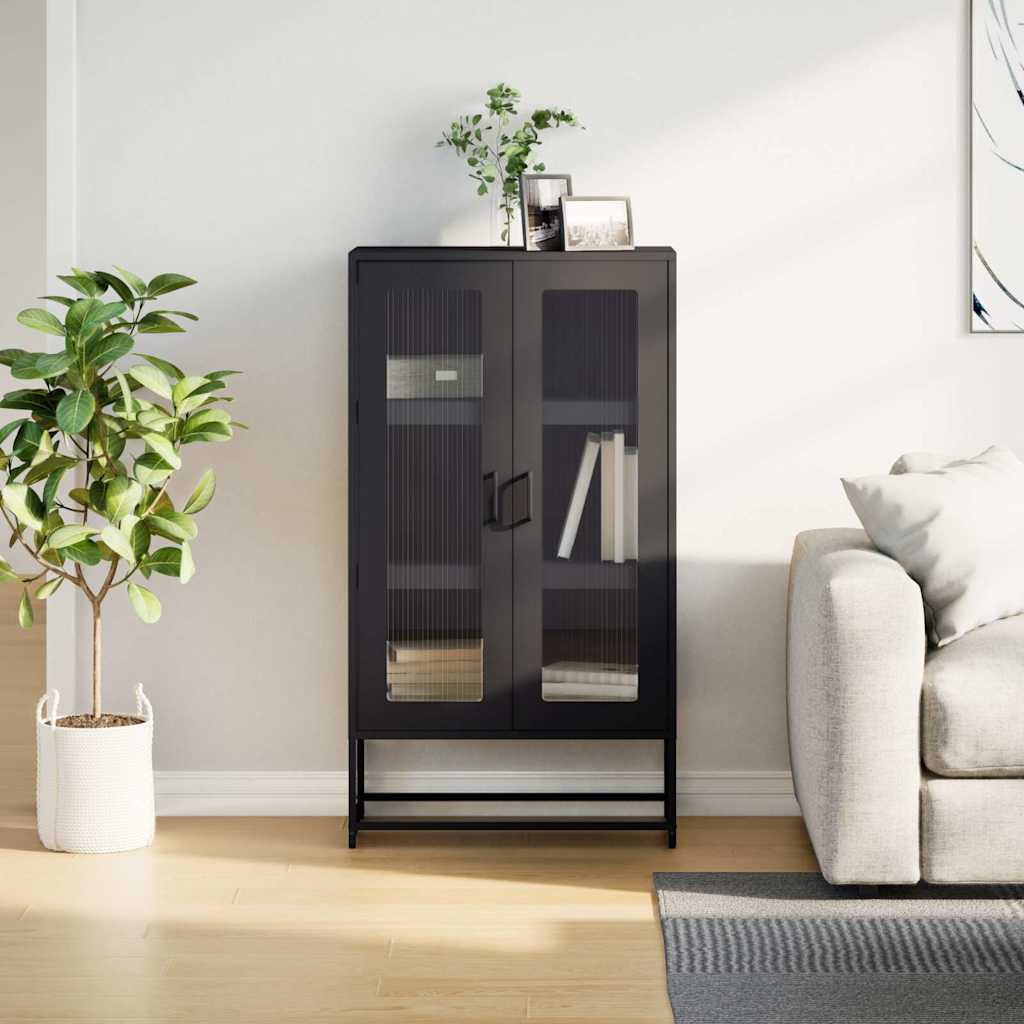 Hoge kast 68x39x123 cm staal zwart