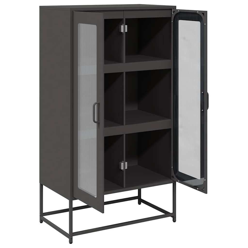 Hoge kast 68x39x123 cm staal zwart