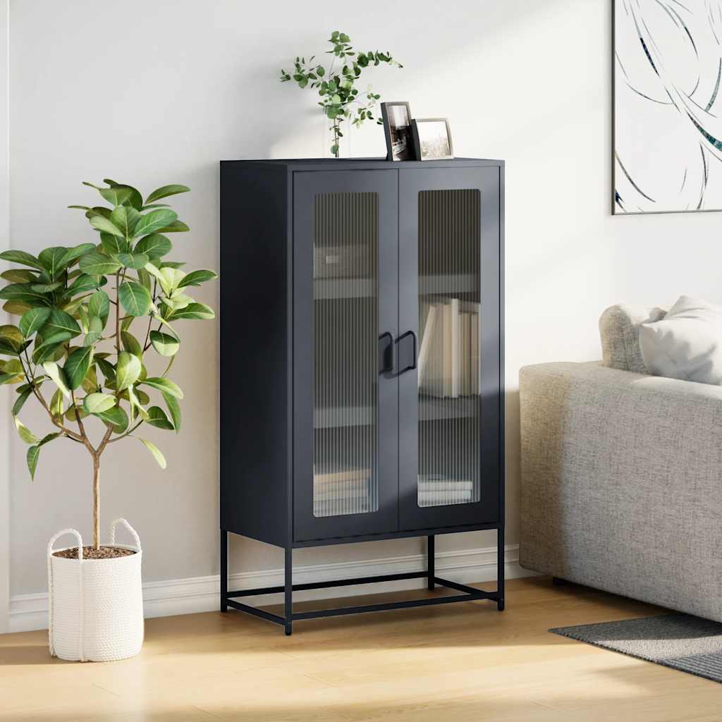 Hoge kast 68x39x123 cm staal antracietkleurig