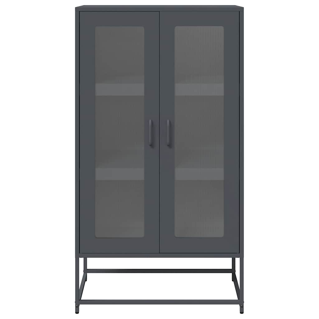 Hoge kast 68x39x123 cm staal antracietkleurig