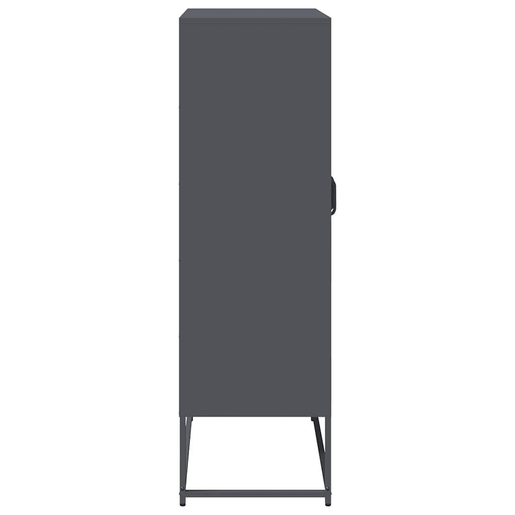 Hoge kast 68x39x123 cm staal antracietkleurig