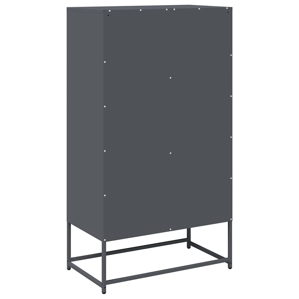 Hoge kast 68x39x123 cm staal antracietkleurig