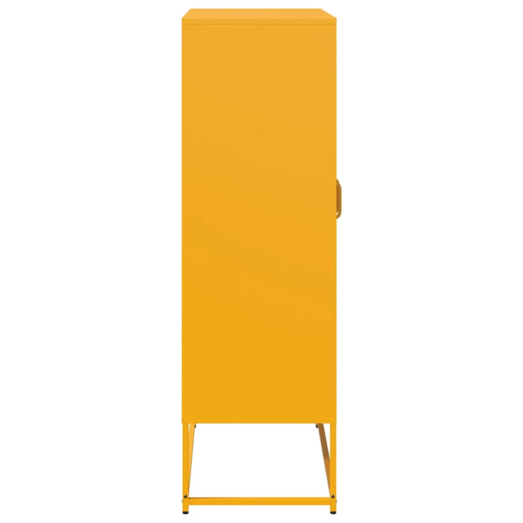 Hoge kast 68x39x123 cm staal mosterdgeel