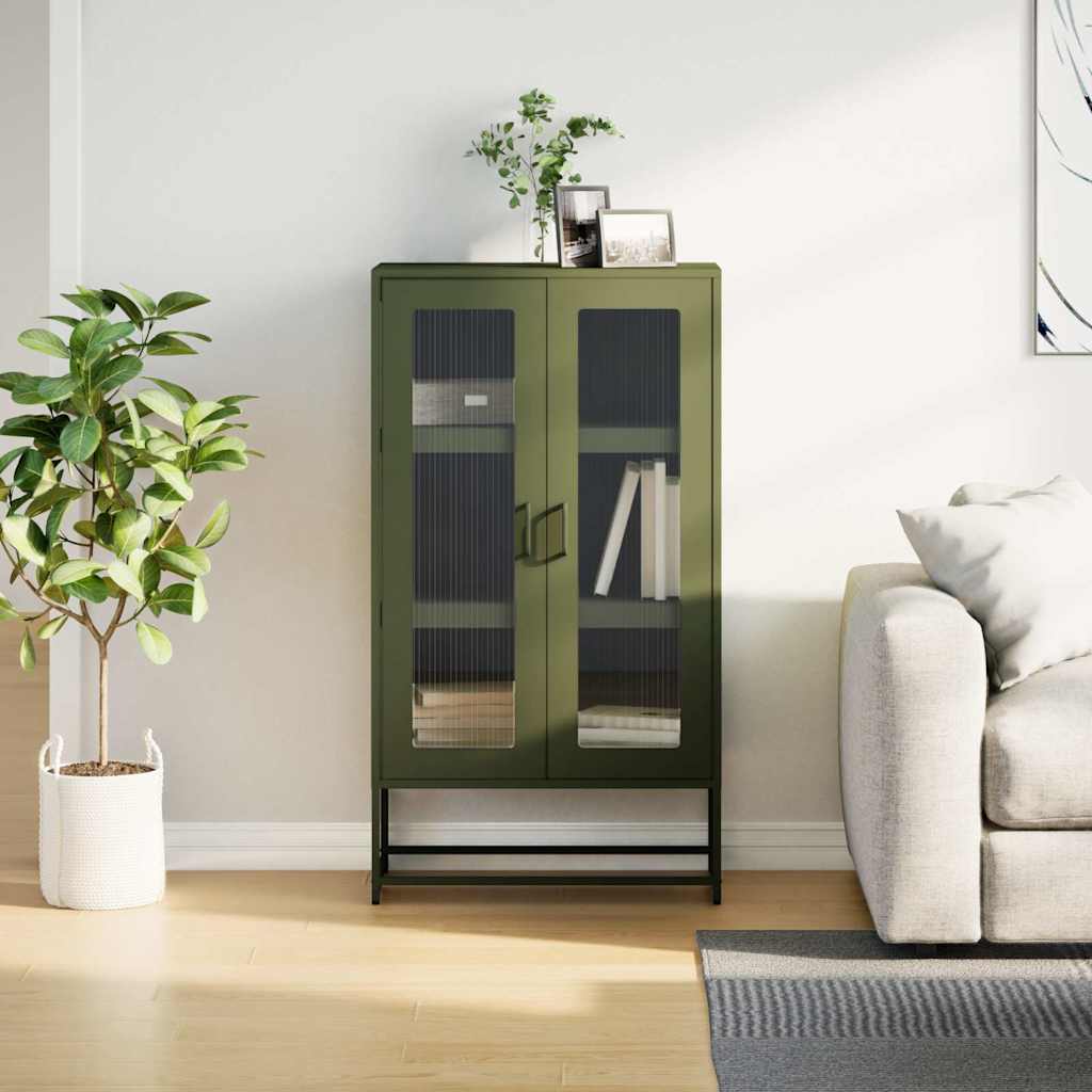 Hoge kast 68x39x123 cm staal olijfgroen