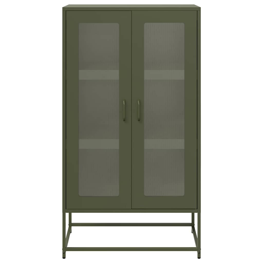 Hoge kast 68x39x123 cm staal olijfgroen