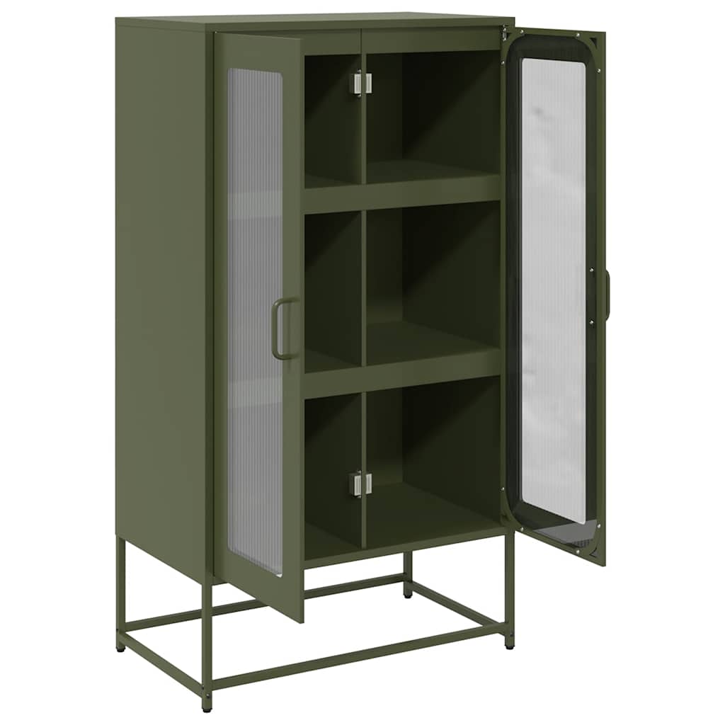 Hoge kast 68x39x123 cm staal olijfgroen
