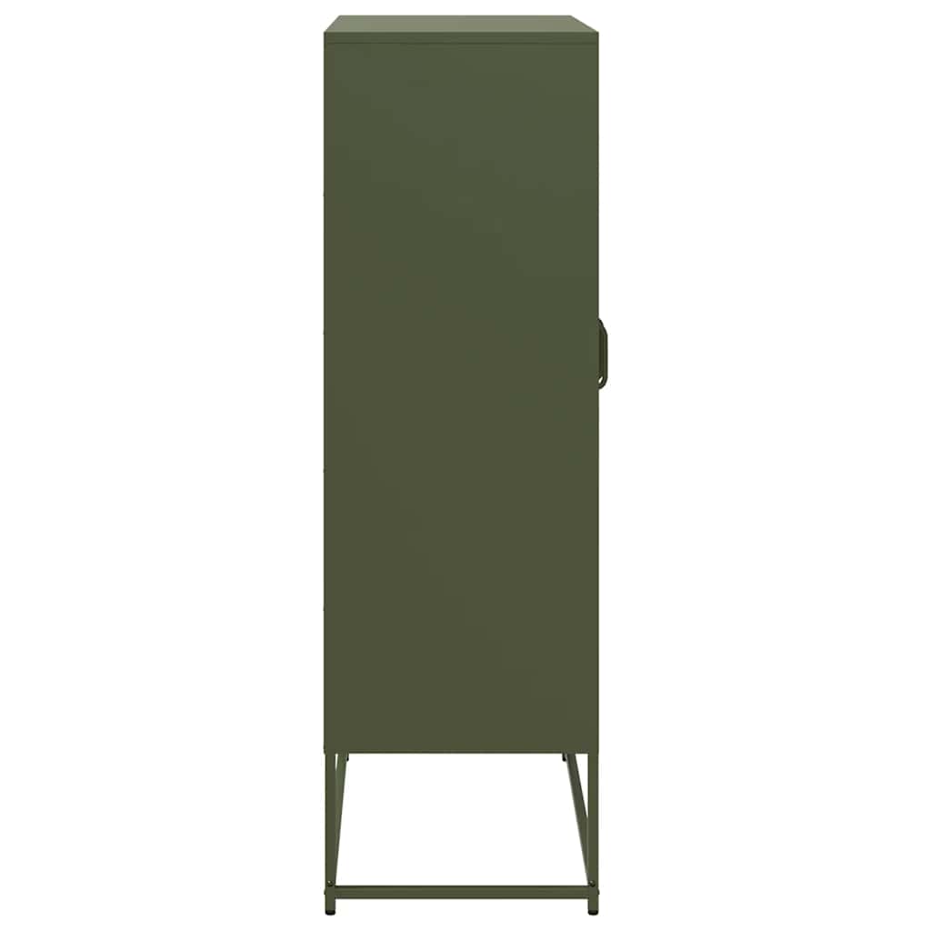 Hoge kast 68x39x123 cm staal olijfgroen