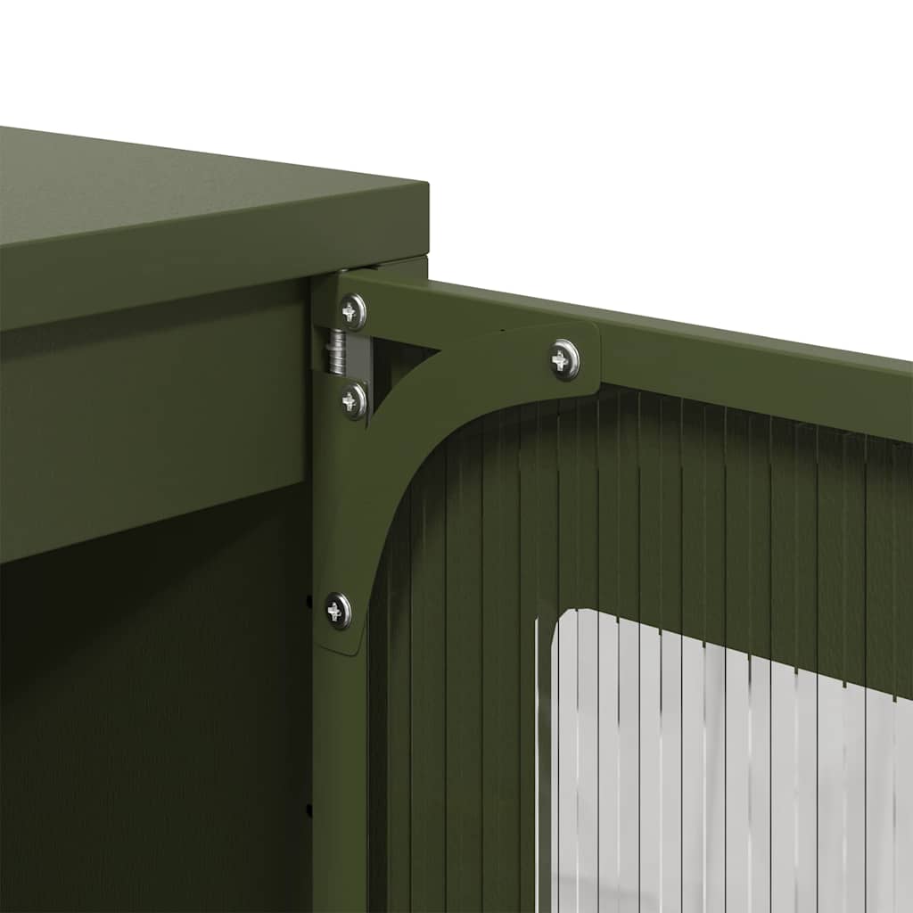 Hoge kast 68x39x123 cm staal olijfgroen