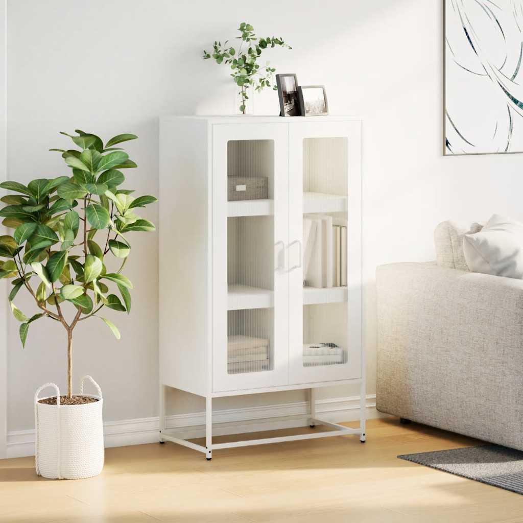 Hoge kast 68x39x123 cm staal wit