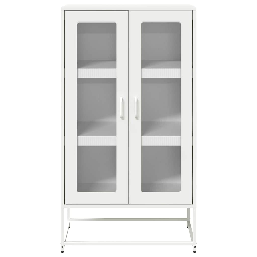 Hoge kast 68x39x123 cm staal wit