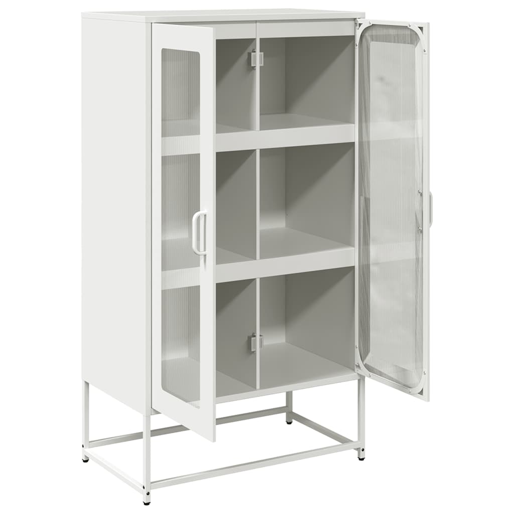 Hoge kast 68x39x123 cm staal wit