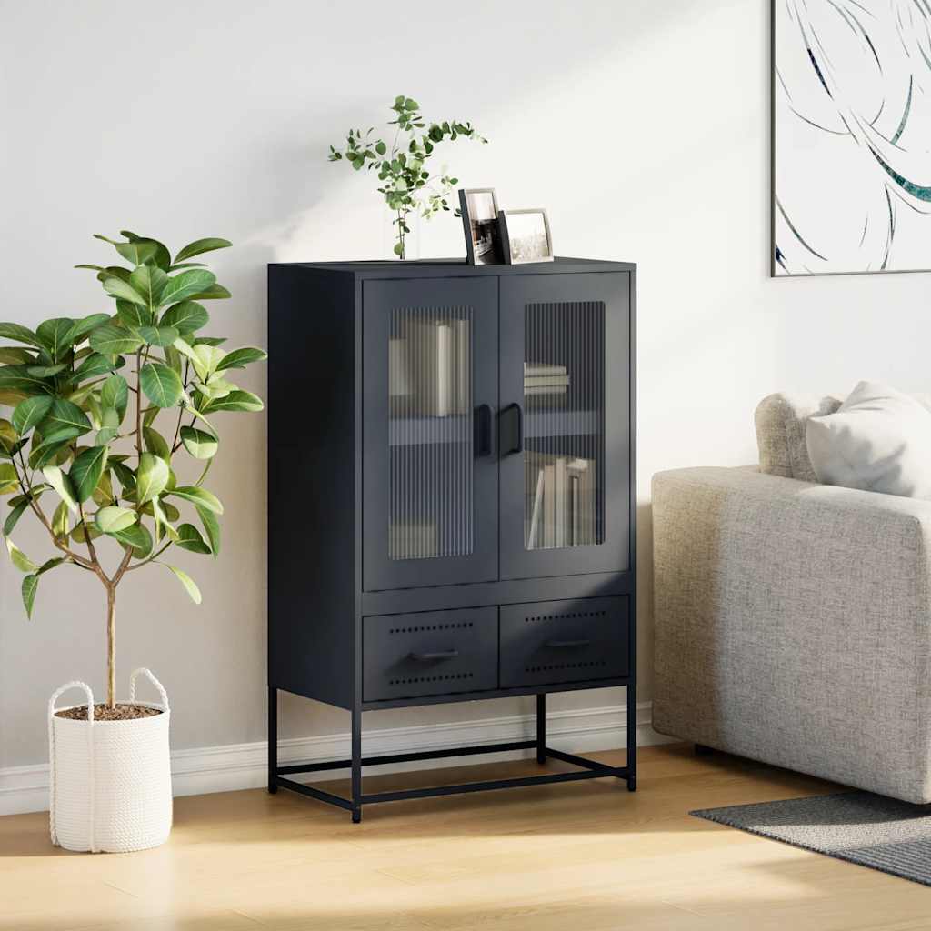 Hoge kast 68x39x111,5 cm staal antracietkleurig