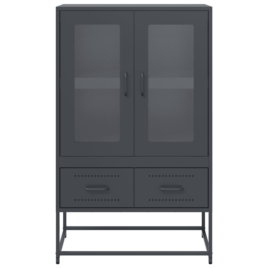 Hoge kast 68x39x111,5 cm staal antracietkleurig