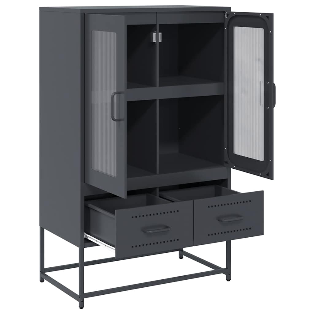 Hoge kast 68x39x111,5 cm staal antracietkleurig