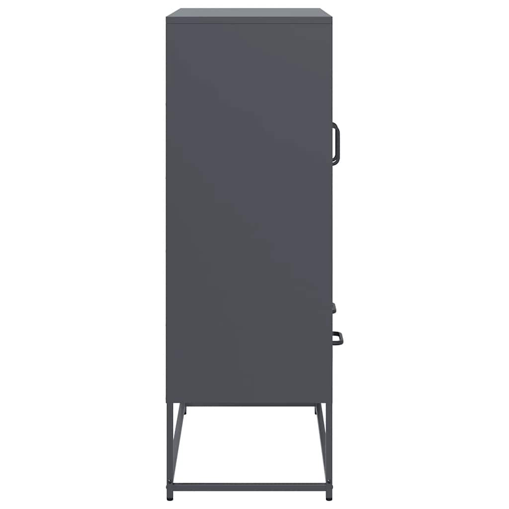 Hoge kast 68x39x111,5 cm staal antracietkleurig