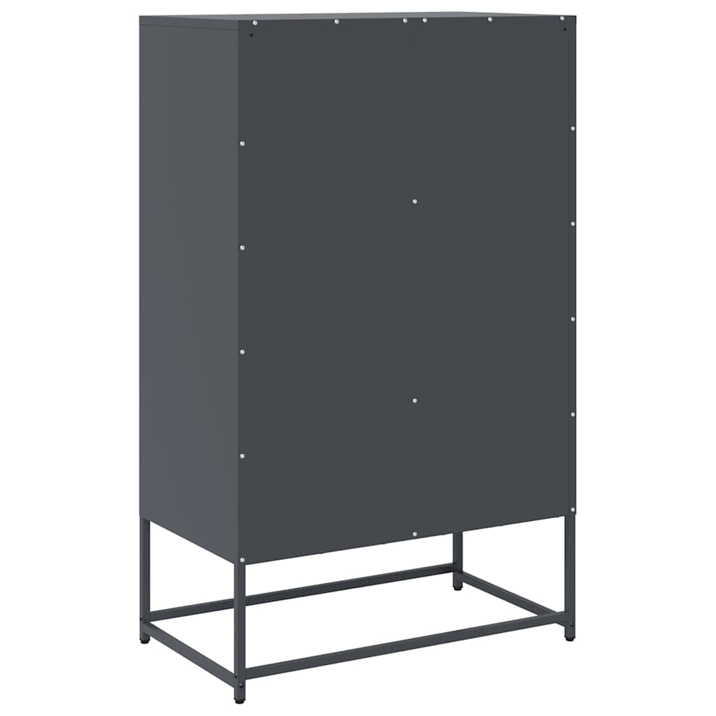 Hoge kast 68x39x111,5 cm staal antracietkleurig