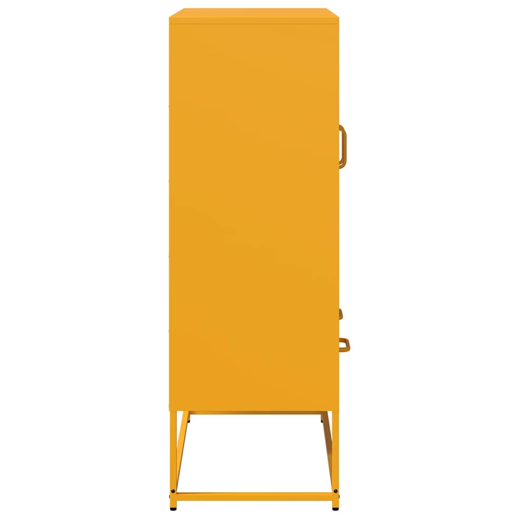 Hoge kast 68x39x111,5 cm staal mosterdgeel