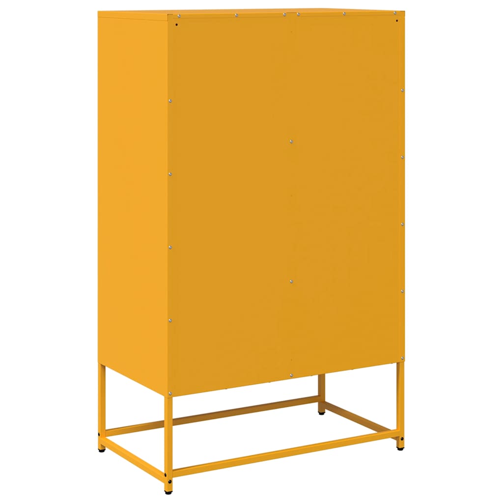 Hoge kast 68x39x111,5 cm staal mosterdgeel