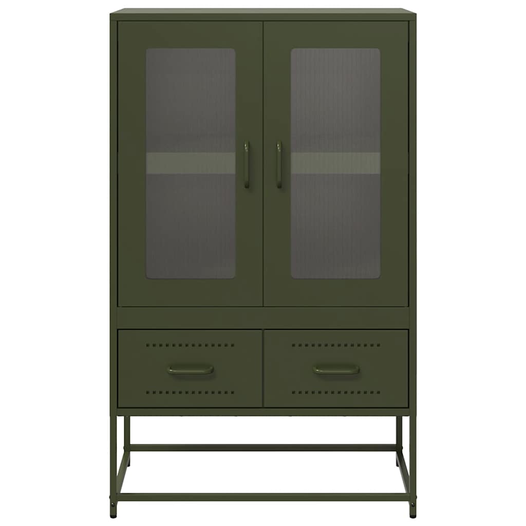 Hoge kast 68x39x111,5 cm staal olijfgroen