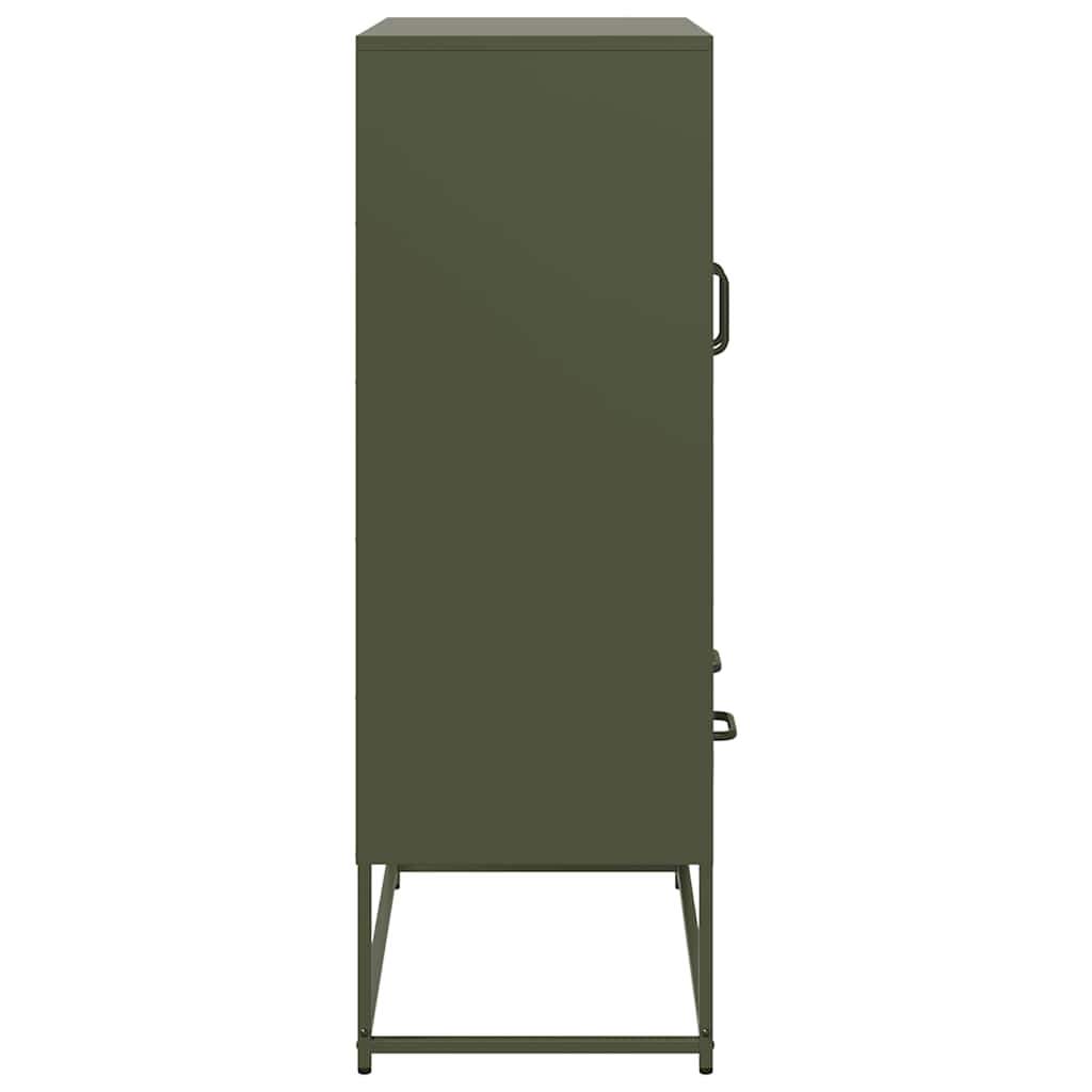 Hoge kast 68x39x111,5 cm staal olijfgroen