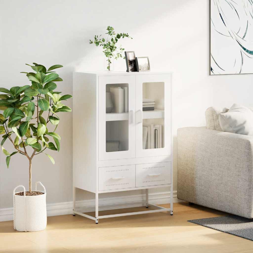 Hoge kast 68x39x111,5 cm staal wit