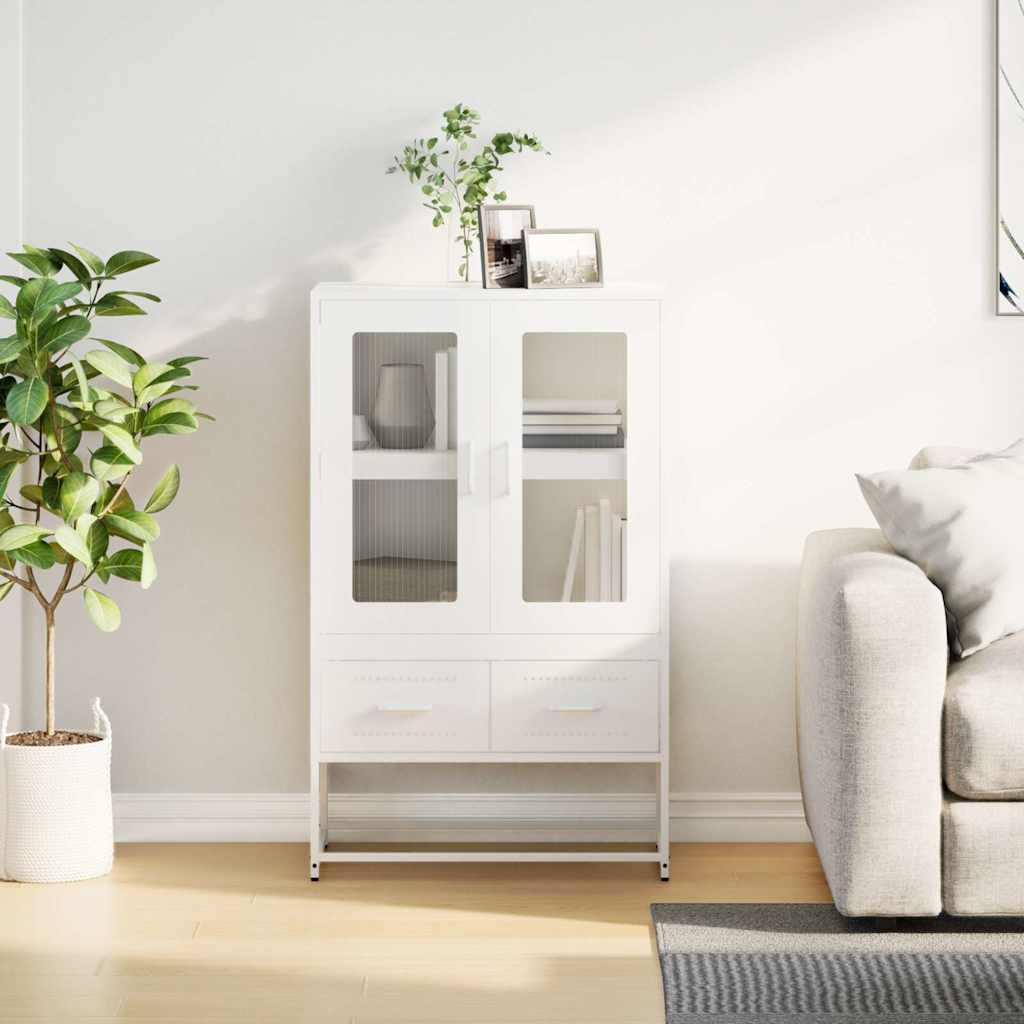 Hoge kast 68x39x111,5 cm staal wit