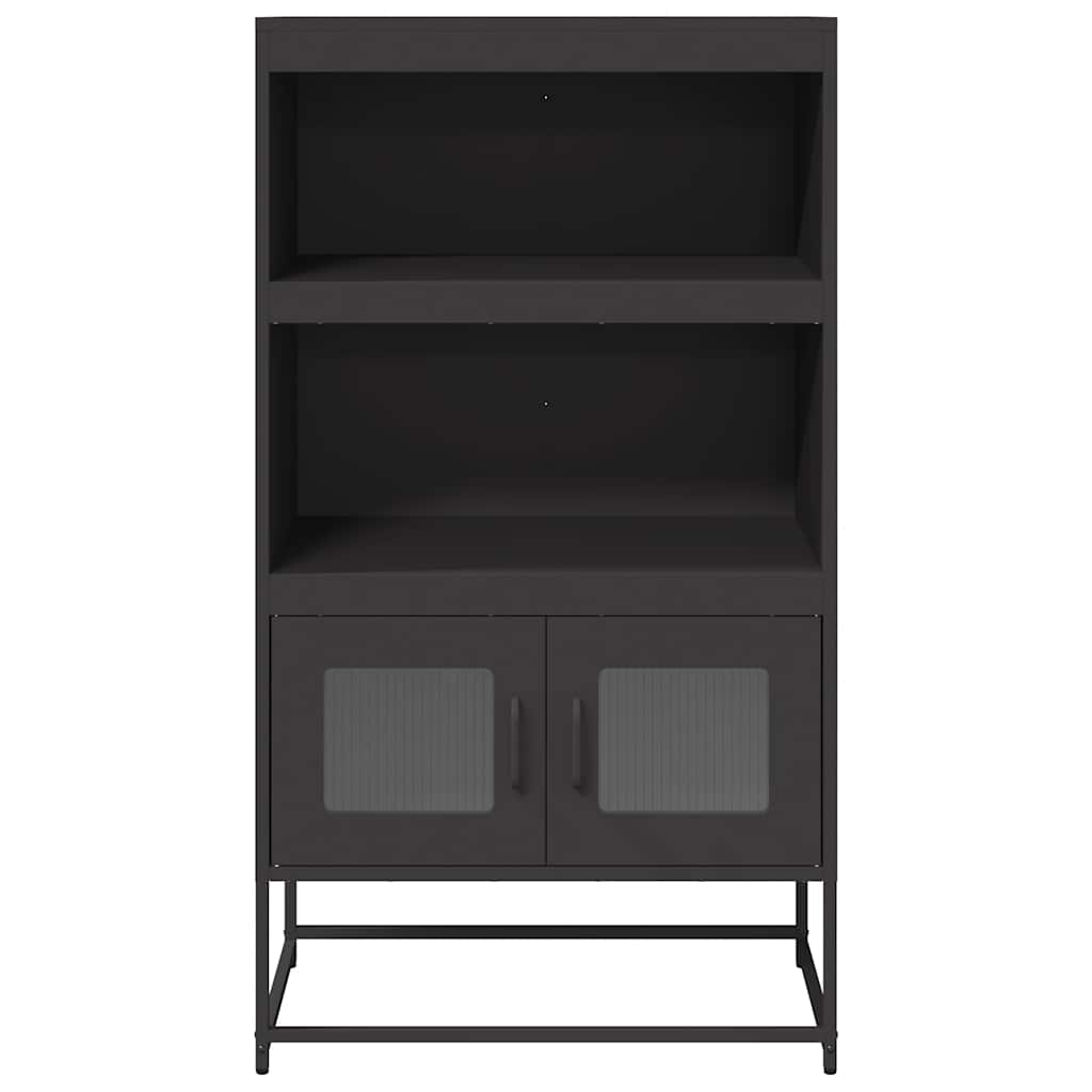 Hoge kast 68x39x123 cm staal zwart