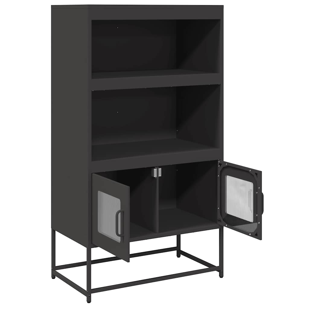 Hoge kast 68x39x123 cm staal zwart