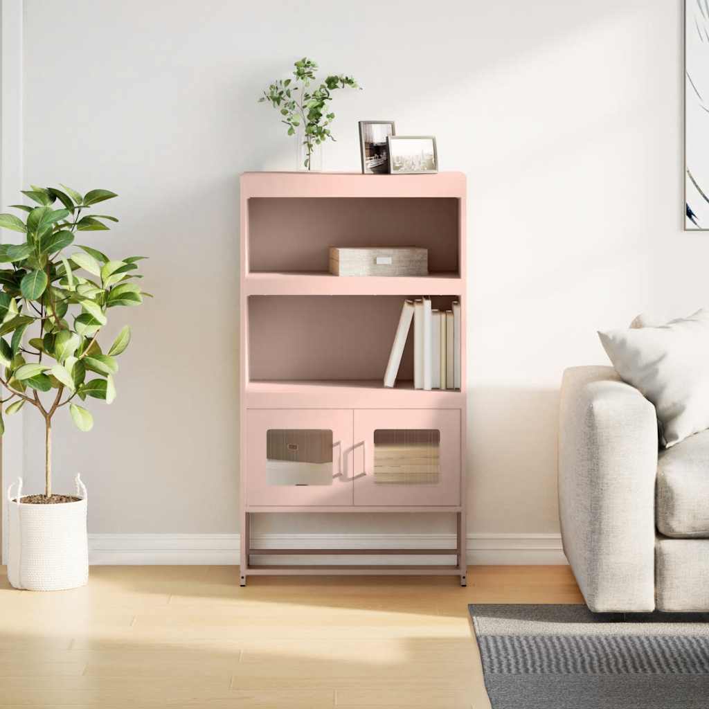 Hoge kast 68x39x123 cm staal roze