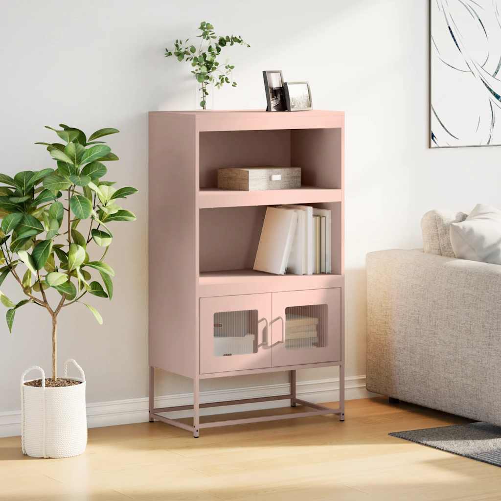 Hoge kast 68x39x123 cm staal roze