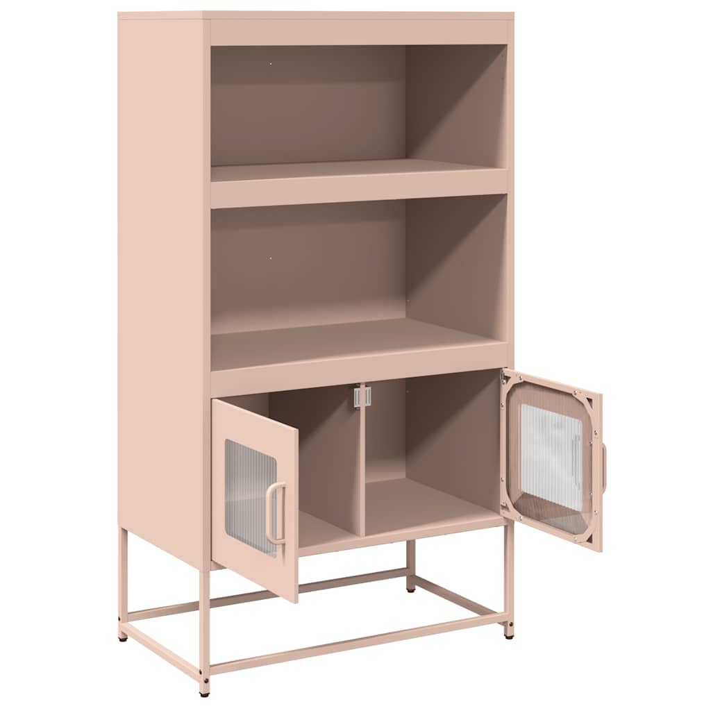 Hoge kast 68x39x123 cm staal roze
