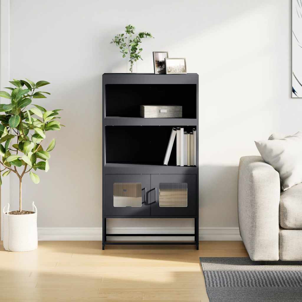 Hoge kast 68x39x123 cm staal antracietkleurig