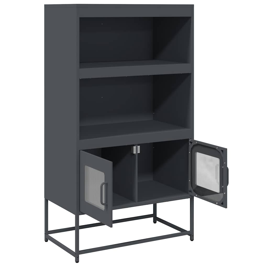 Hoge kast 68x39x123 cm staal antracietkleurig