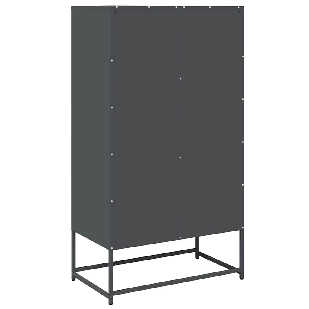 Hoge kast 68x39x123 cm staal antracietkleurig