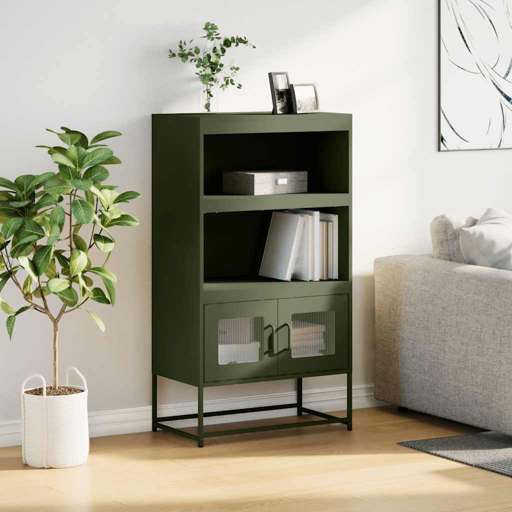 Hoge kast 68x39x123 cm staal olijfgroen