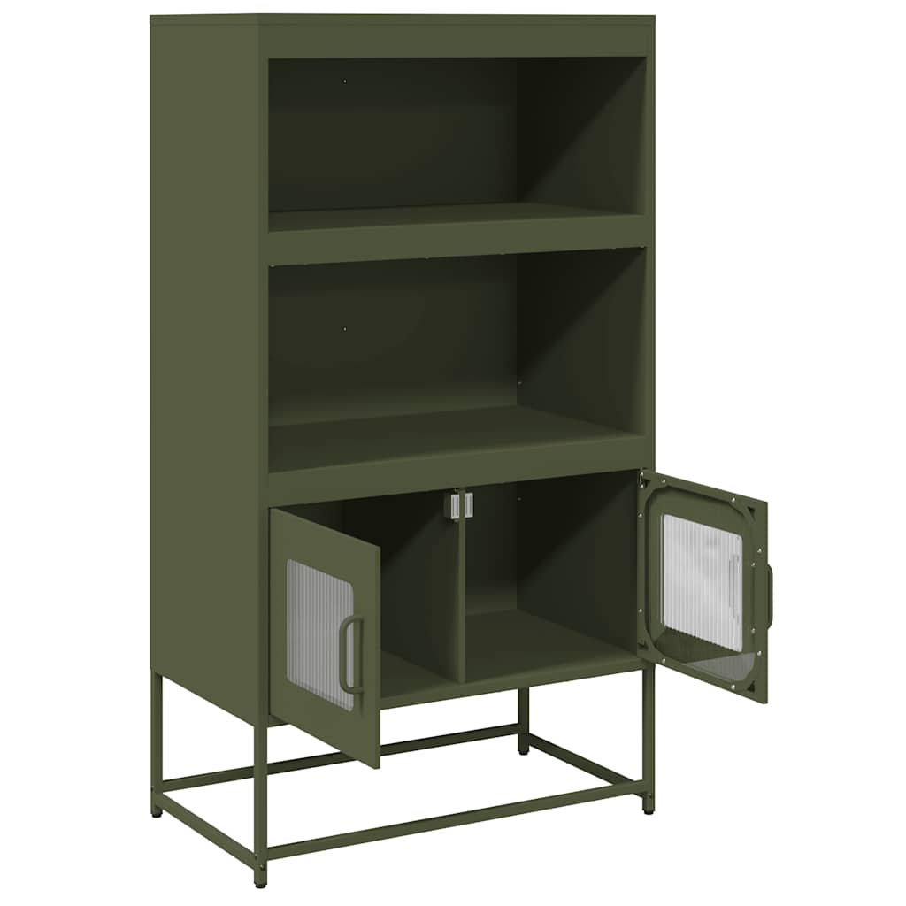 Hoge kast 68x39x123 cm staal olijfgroen