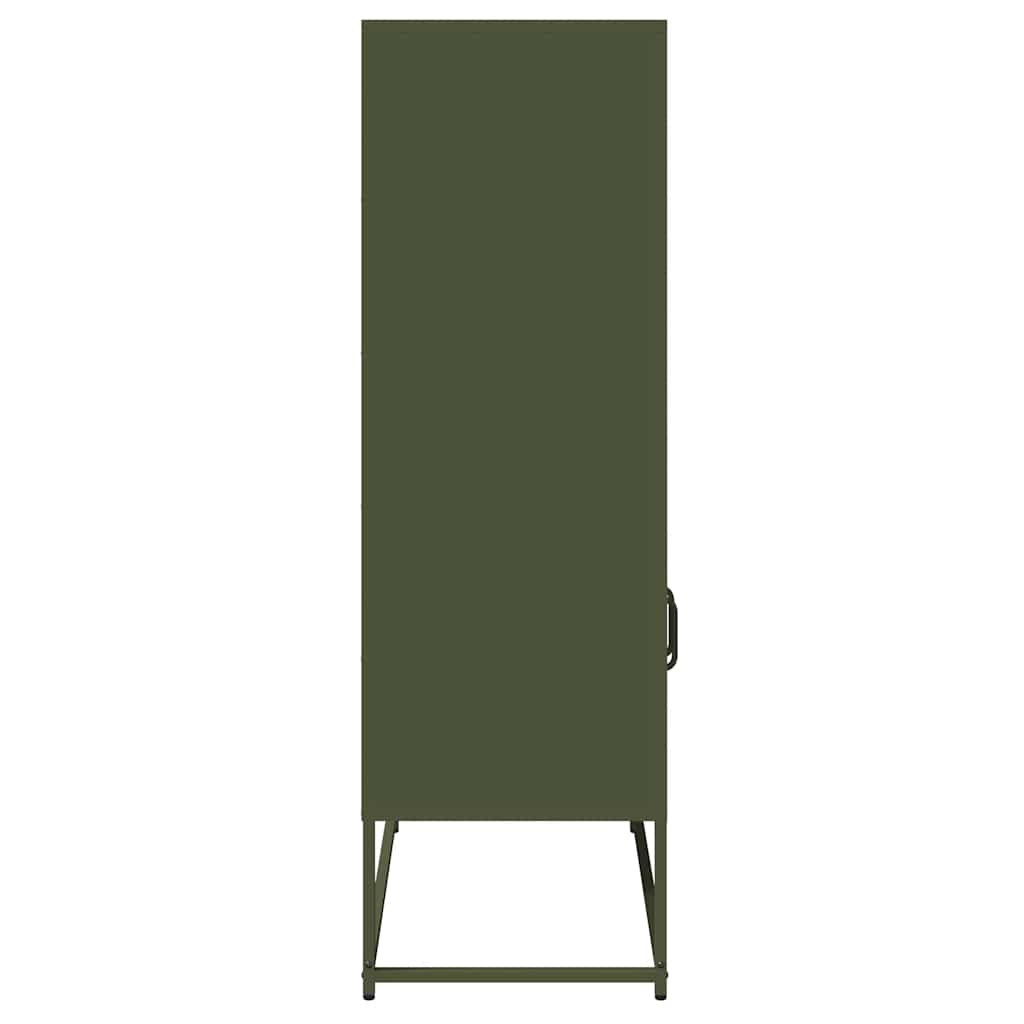 Hoge kast 68x39x123 cm staal olijfgroen