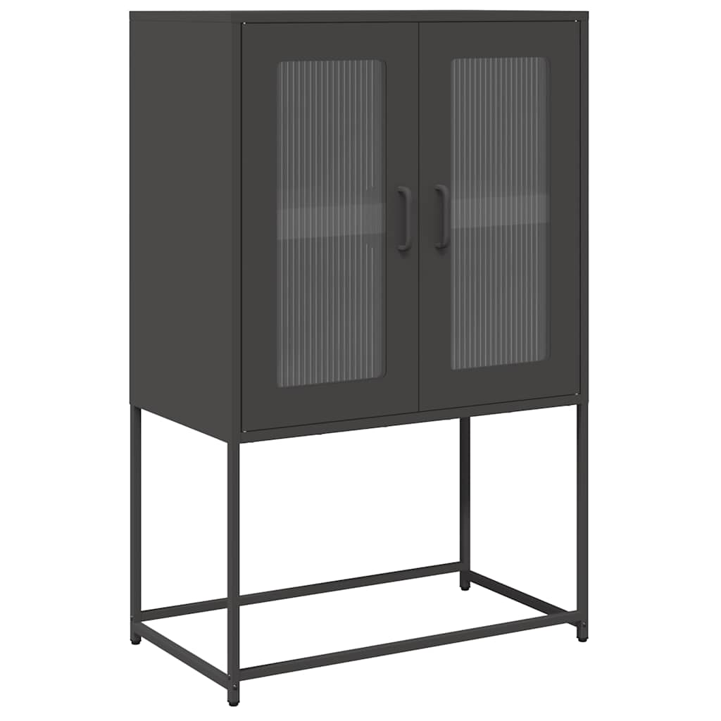 Hoge kast 68x39x107 cm staal zwart