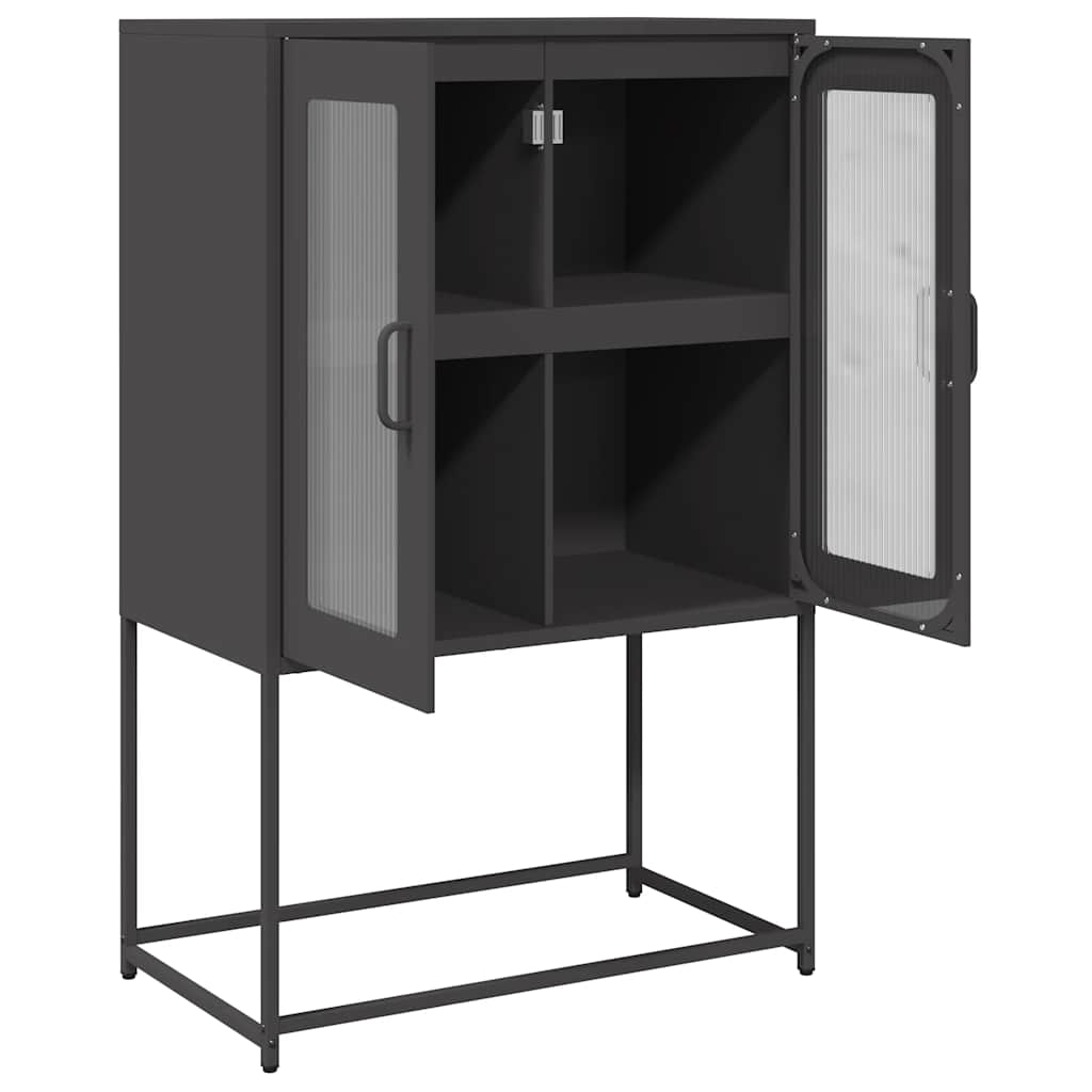 Hoge kast 68x39x107 cm staal zwart
