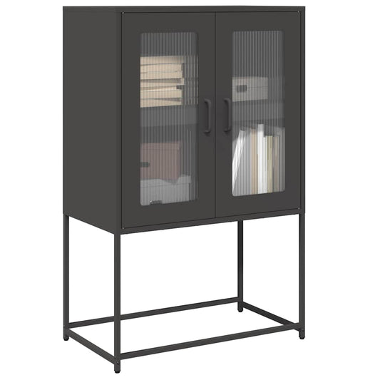 Hoge kast 68x39x107 cm staal zwart