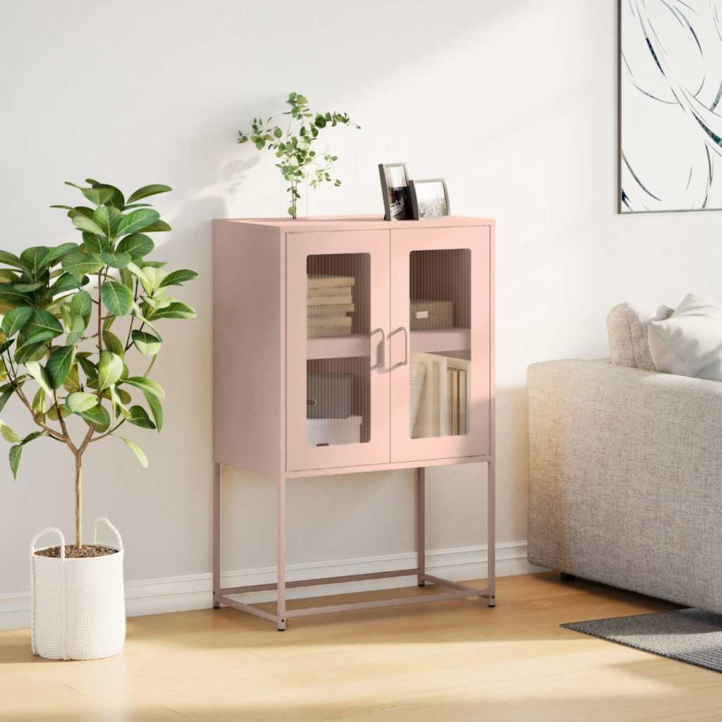 Hoge kast 68x39x107 cm staal roze