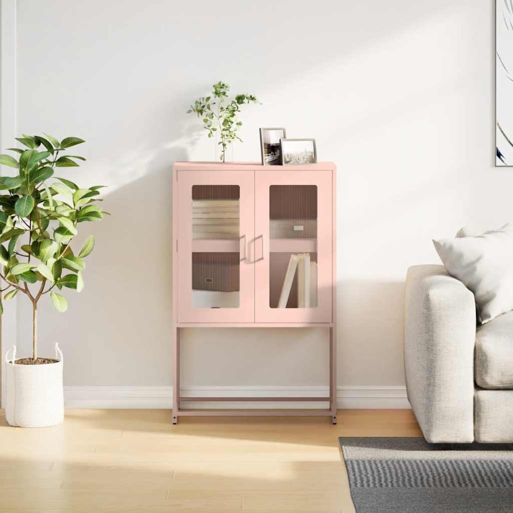 Hoge kast 68x39x107 cm staal roze