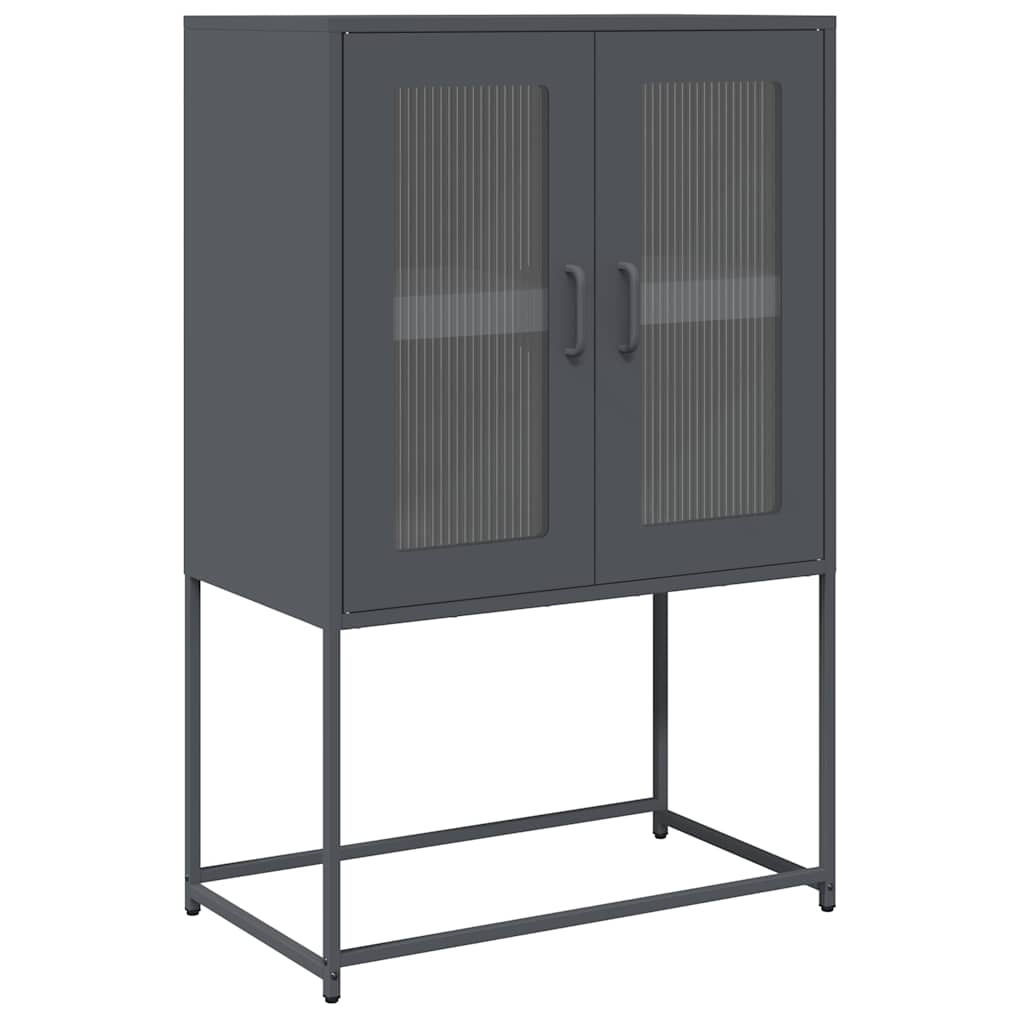 Hoge kast 68x39x107 cm staal antracietkleurig
