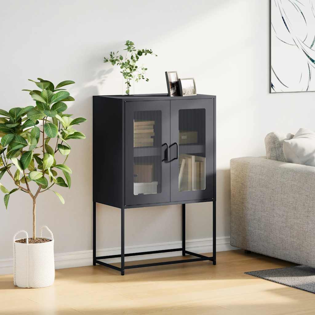 Hoge kast 68x39x107 cm staal antracietkleurig