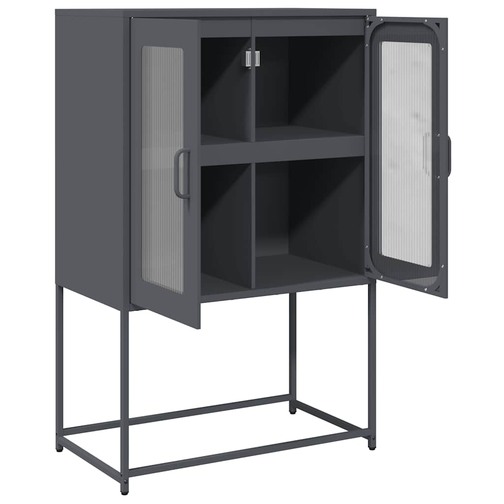Hoge kast 68x39x107 cm staal antracietkleurig
